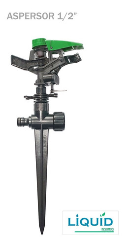 Imagen 1 de 8 de Aspersor Riego De Impacto Con Estaca Sectorizable ½ 9 A 12m