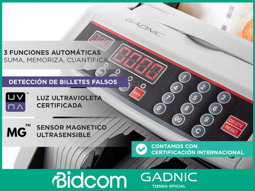 Imagen 5 de 10 de Contadora De Billetes Gadnic Led 4 Digitos Oficina Garantia