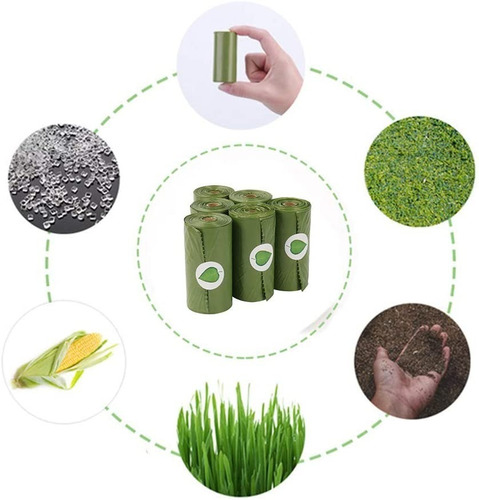 Imagen 4 de 9 de Bolsitas Sanitarias Perro Portabolsa Biodegradables Cacax150