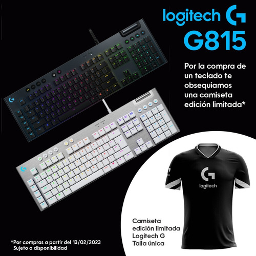 Imagen 2 de 10 de Teclado Gamer Mecánico Ultrafino Logitech G815 Lightsync Rgb