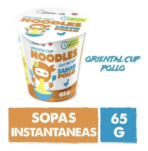 Fideos Oriental Cup Noodles Pollo 65g + Sopa Cuisine & Co