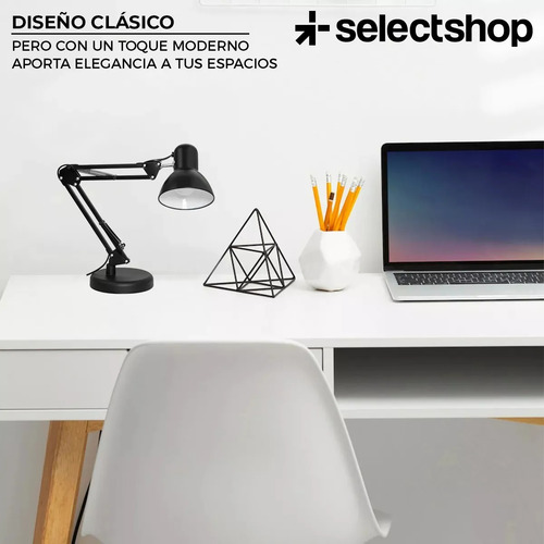 Lámpara De Mesa Con Brazo Oscilante De Metal