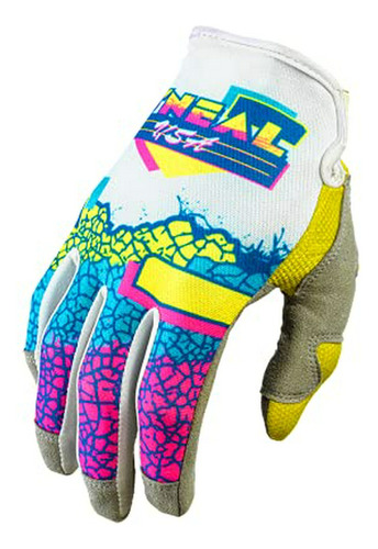 O'neal Mayhem Adult Glove Crackle 91 (amarillo, Blanco-azul,
