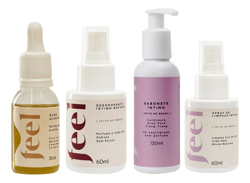 Kit Íntimo Feminino Sabonete Desodorante Óleo Corporal Spray