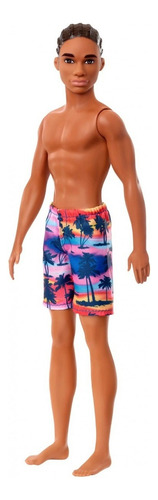Boneca Barbie Ken Beach com estampa tropical
