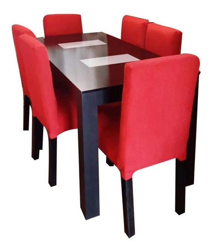 Juego De Comedor, Mesa Extensible+ 6 Sillas En Chenille