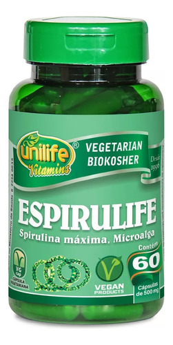 Spirulina Unilife - 60 Cápsulas