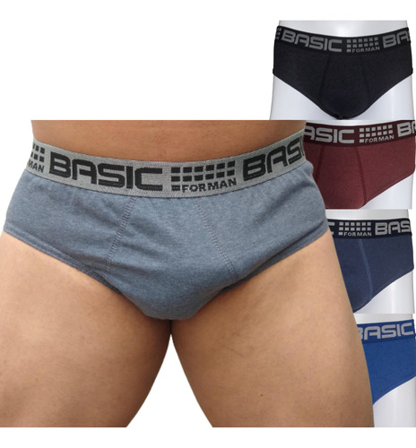 Kit 12 Cueca Adulto 100% Algodão Tradicional Anti Alergica