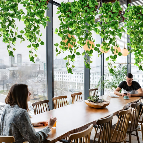 ; Plantas Artificiales Colgantes C/diseño De Hiedra, 4