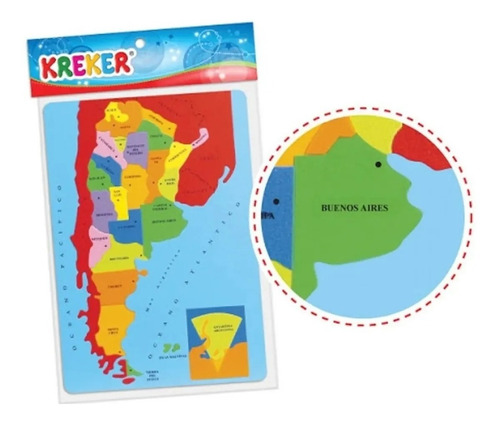 Mapa Argentina Goma Eva 22x33cm Kreker Casa Valente