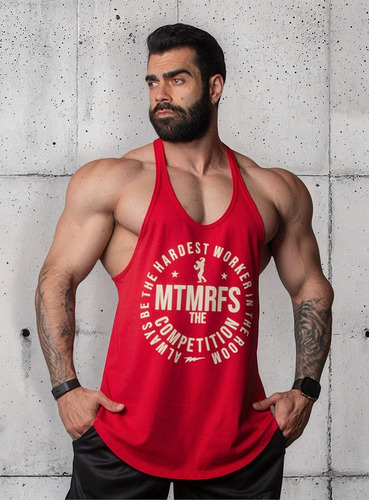Musculosa Gym Gimnasio Entrenamiento Anatomic Method Roja