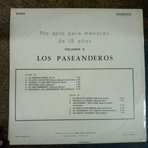 No Apto Para Menores De 18 Años * Vol. 3 * Los Paseanderos *