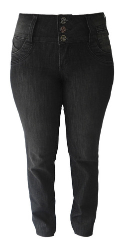 Calça Jeans Feminina Preta Plus Size Tamanho 42