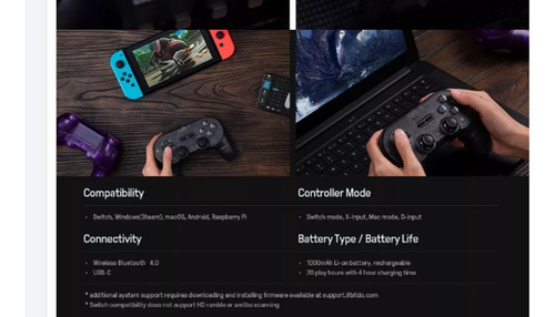 Control 8 Bitdo Pro 2 Transparente Switch, Pc, Android