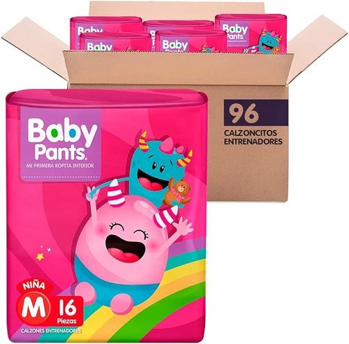 Calzón Entrenados Baby Pants Tamaño M Para Niña Caja 96 Pzas
