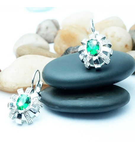 Imagen 1 de 7 de Aretes Pendientes Oro 18k 7 Mod. Sol Luna Joyeria Mujer Lujo