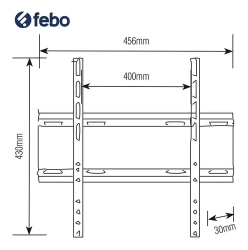Imagen 4 de 7 de Soporte Tv Pared Fijo 32 A 55 Pulgadas Lcd Led Febo