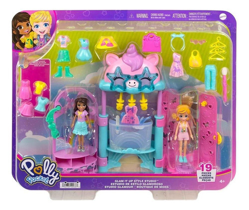 Polly Pocket Estudio De Estilo Glamoroso 19 Piezas