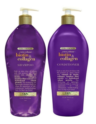 Organix Shampoo+acondicionador Biotina&colageno 1lts C/u