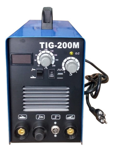 Maquina De Solda Inversora 2 Em 1 Tig A/f Pulsada Mma 200amp Cor Azul Frequência 50 Hz/60 Hz