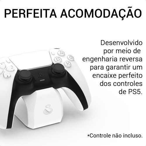 Suporte Controle Playstation 5 Ps5 Apoio De Mesa Vn Cor Branco