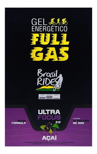 Suplemento Em Gel Full Gas Ultra Focus Carboidrato Sabor Açaí De 600g 12 Un