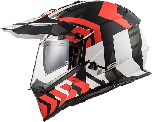 Casco Moto Ls2 Mx436 Pioneer Evo Xtreme Negro Rojo Matte