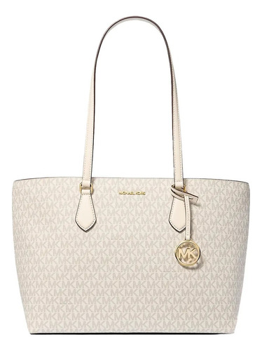 Bolsa Michael Kors Tote Mujer Vainilla Jetset Large Original Vainilla Monograma Dorado Vainilla