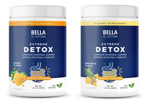 2 Pack Detox Bella All Natural Polvo Desintoxicación Extrema