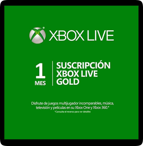 Xbox Live Gold 1 Mes 30 Días / Código Membresía Suscripción