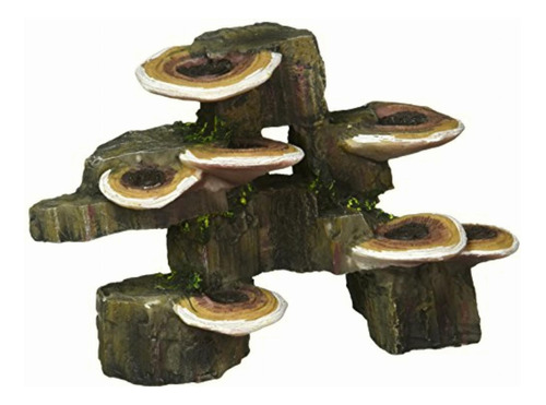 Pen-plax Rr1006 Mushrooms On Rock Aquarium Ornament, Small/6