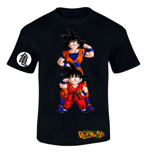 Camiseta Negra Dragon Ball Goku Evolucion