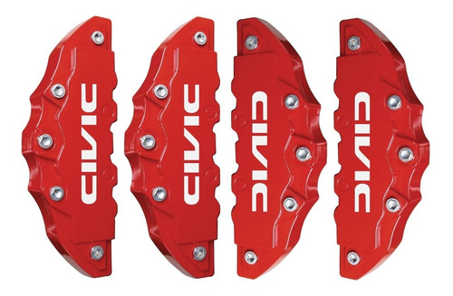 Imagem 3 de 4 de Capa Pinca De Freio Tuning 4 Peças Civic + Cola Grátis