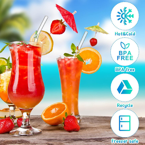 8 Popotes De Cristal Reutilizables Pajitas Resistentes ...