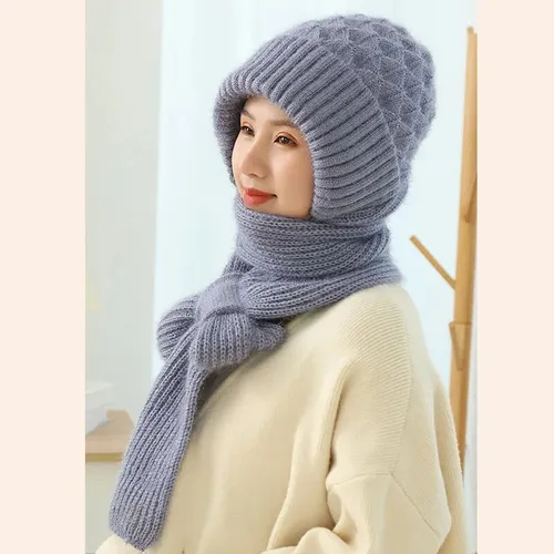 Bufanda Y Gorro De Felpa Tejidos Uno En Todo For Mujer, Cál