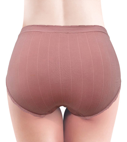 Paquete Pantys Bikini Algodón Hipoalergenico 6pz Encaje