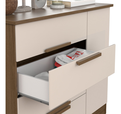 Cômoda Sapateira Ms Com 4 Gavetas Organizadora De Roupa Para Quarto Grande Jequitibá Off