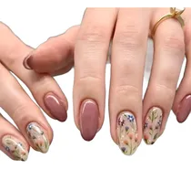 Comprar Uñas Postizas X24 Almendra Diseño Floral Art  Press On Nails