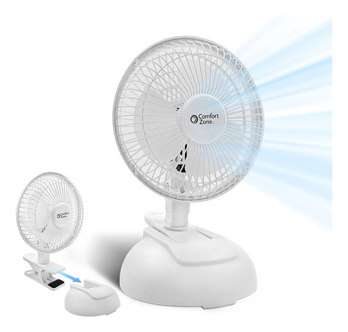 Ventilador De Escritorio Comfort Zone 6 Pulgadas Blanco