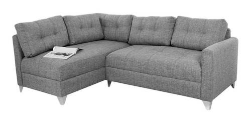 Sofa Modular En L Emerson Izquierdo Tela Gris