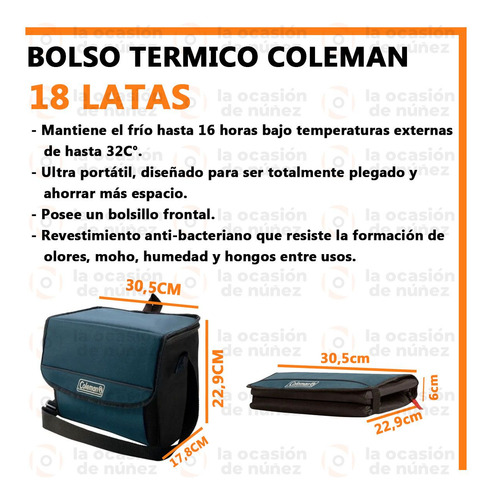 Bolso Termico Coleman 18 Latas 20 Horas Conservadora