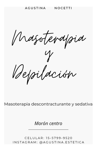 Masajes Descontracturantes Y Sedativos Y Depilación