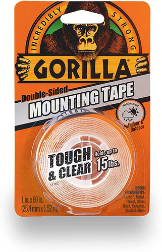 Imagen 1 de 3 de Cinta Doble Cara Gorilla 152 Cm. Resiste Hasta 7.5 Kilos