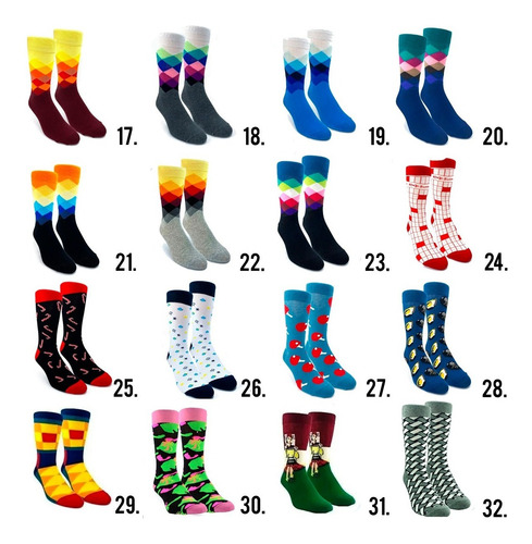 Imagen 3 de 7 de Pack X24 Pares Medias Diseños Fight Algodón Mujer Hombre
