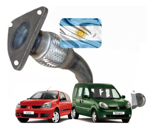 Salida Motor Con Anula Catalizador + Flexible Kangoo Clio Ii