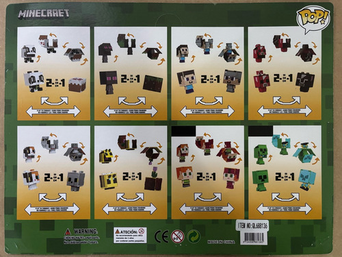 Cartela Exclusiva Minecraft 4 Bonecos Transformáveis