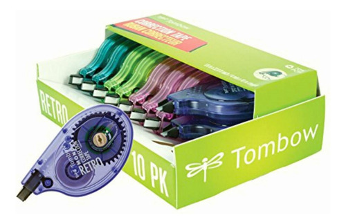 Tombow Mono Retro Correction Tape Assorted Colors, 10-pack