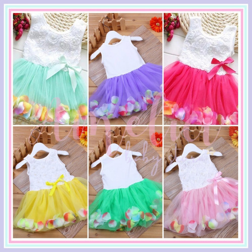 Vestido Para Bebés Y Niñas Con Tutu/tul En 6 Colores
