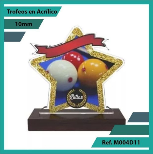 Trofeos En Acrilico Billar Ref. M004d11