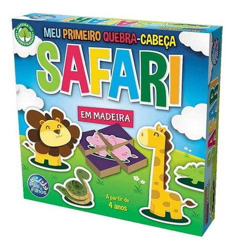 Safari Meu Primeiro Quebra-cabeca 32 Pcs - Madeira